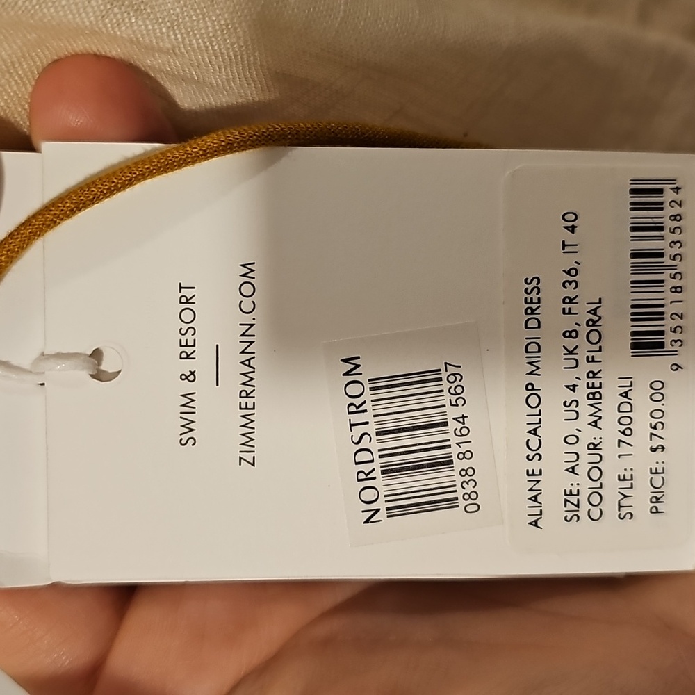 Authentic Zimmerman Aliane Scallop Midi Dress Size 4 - Picture 5 of 7